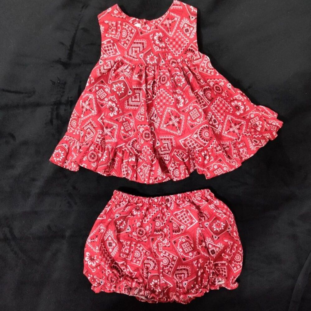 Bandana Ruby 2 Piece Set Baby Girl 12 mos